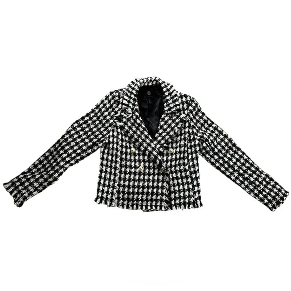 House of Harlow 1960 Houndstooth Tweed Blazer - Size Small - Picture 3 of 11